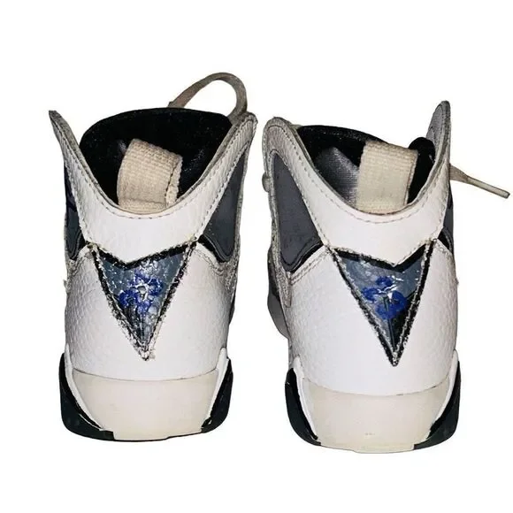 Nike Air Jordan 7 Retro Boys 11c Flint White Varsity Purple Grey DJ2778-100 - Picture 5 of 6